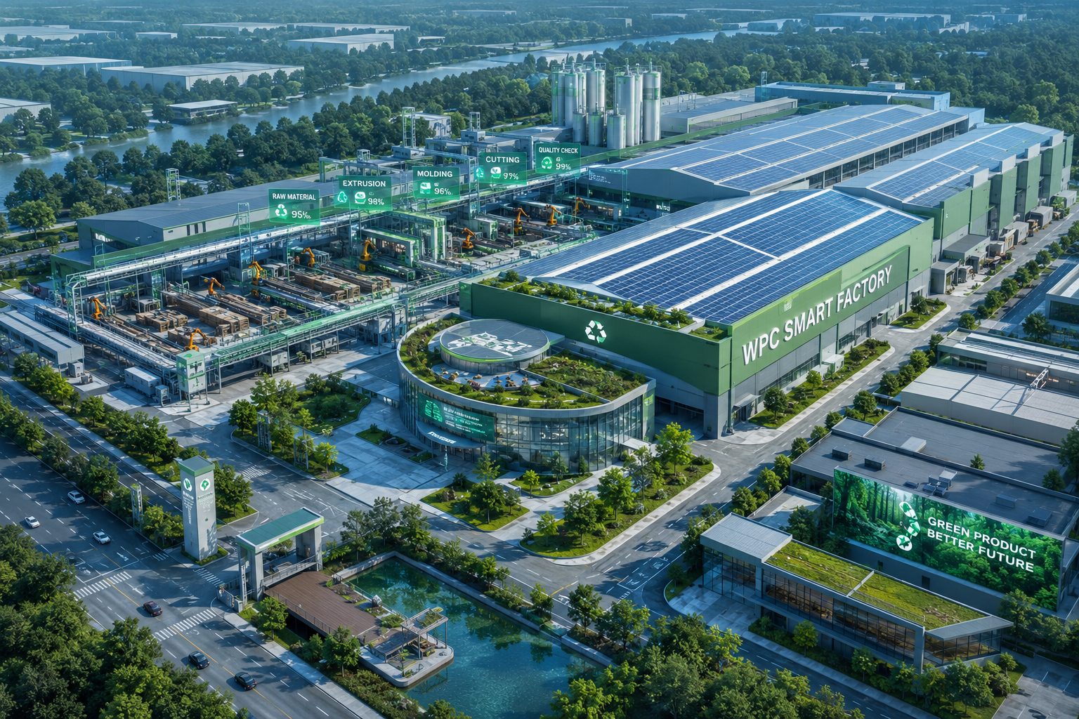 Nhà máy sản xuất gỗ nhựa composite Gỗ Nhựa LC - Qianlong New Materials tại Chiết Giang với hệ thống tự động hóa hiện đại